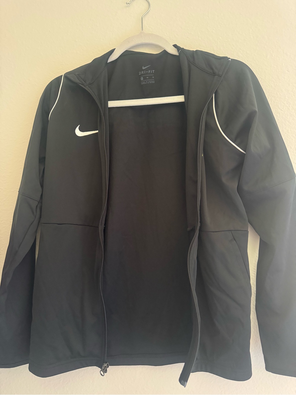 Nike Black Zip Jacket With White Piping And Blue/Yellow Graphic